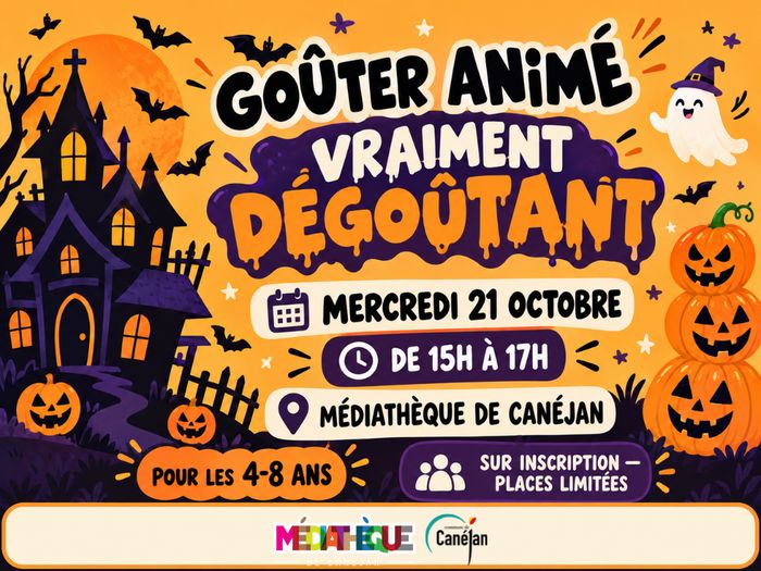 Goûter vraiment dégoutant d'Halloween à la Médiathèque ; mercredi 21 octobre de 15h à 17h
