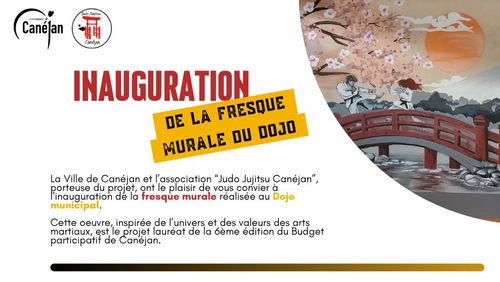 inauguration fresque murale ; projet lauréat du Prix <Jeunes du Budget participatif ; rendez-vous le samedi 20 juin à 11h30 au Dojo
