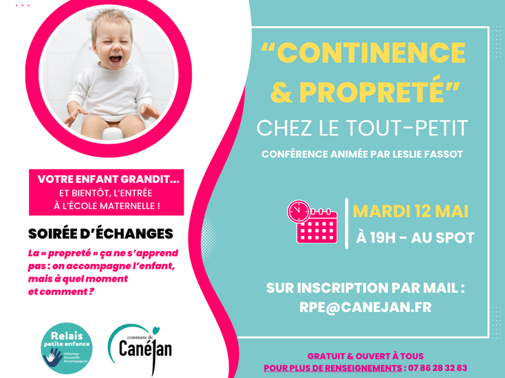 Continence et propreté chez le tout-petit : conférence 12 mai à 19h au SPOT