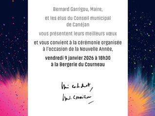 Invitation voeux 2026 ; vendredi 9 janvier à 18h30