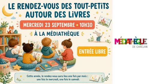 RDV lecture des tout-petits, mercredi 23/09 à 10h30, à la Médiathèque