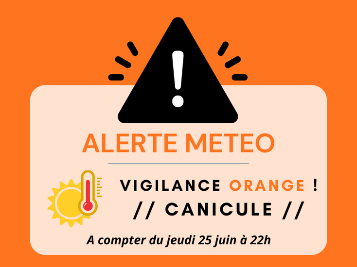 Vigilance Orange canicule 25 juin à 22h